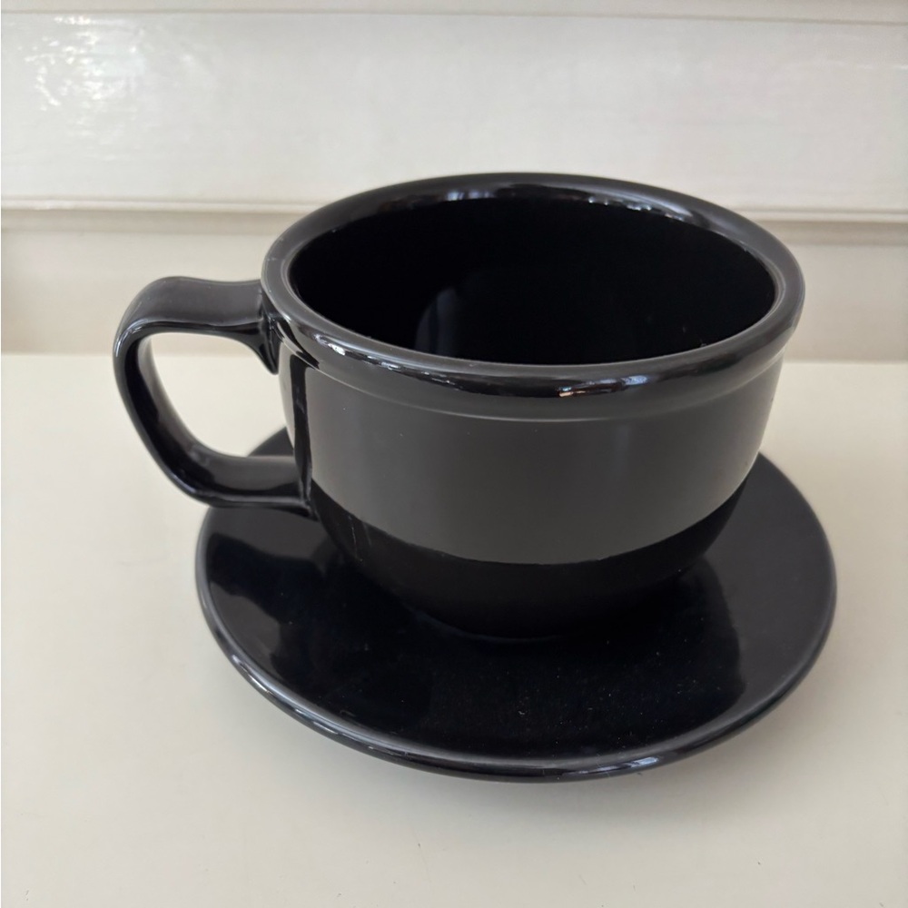Fiesta / HLC Black Jumbo Mug and Saucer